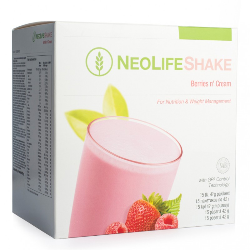 NeoLifeShake - "NeoLife" baltyminis kokteilis - Maisto Pakaitalas, uogų skonio (15 pakelių po 42 g.)